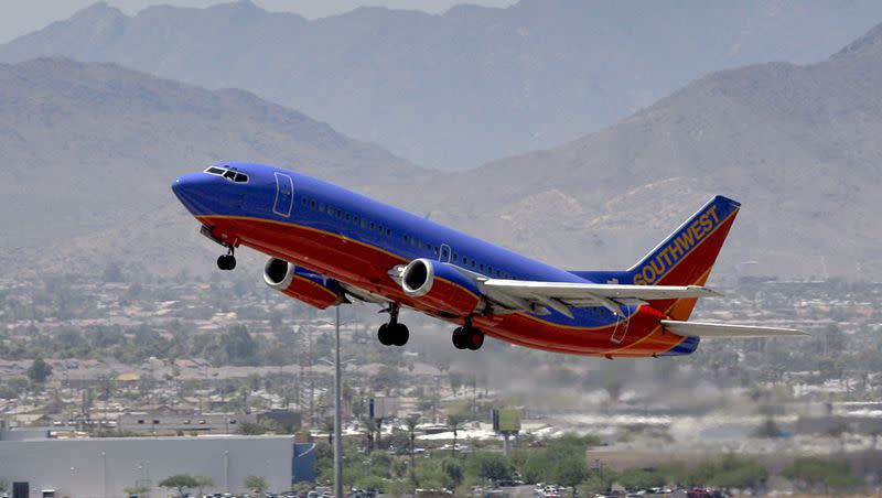 A Southwest Airlines jet takes off Wednesday from Sky Harbor International Airport in Phoenix in this July 18, 2007, file photo. 