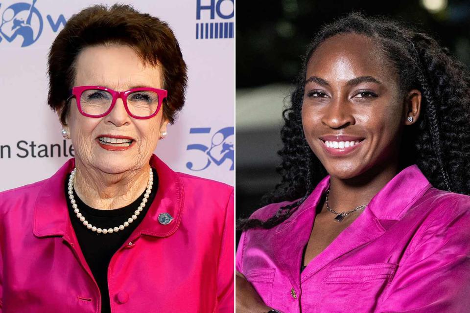 <p>Sarah Stier/Getty; Lev Radin/Pacific Press/LightRocket via Getty</p> Billie Jean King (R), Coco Gauff (L)