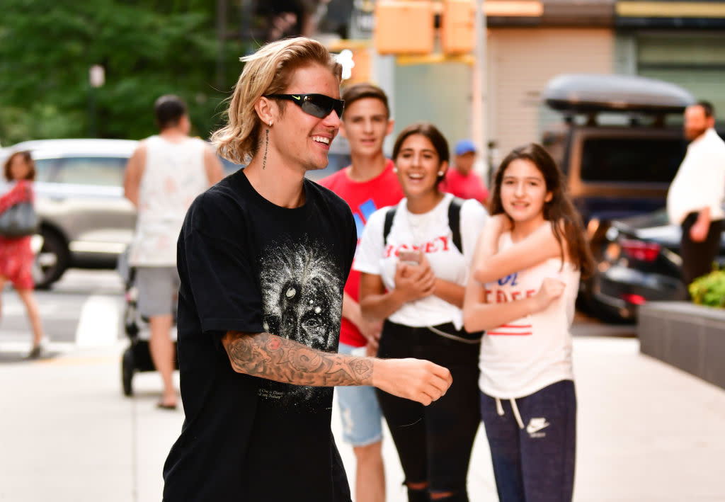 Justin Bieber in New York City on Aug. 8. (Photo: James Devaney/GC Images)