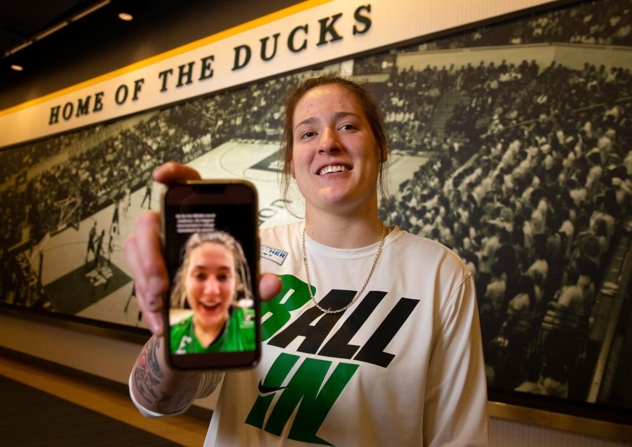 Oregon's Sedona Prince has used her position on the Duck basketball team and her cellphone to draw attention to inequity between women and men's athletics.