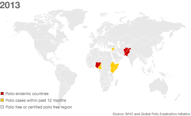 Map: Polio in 2013