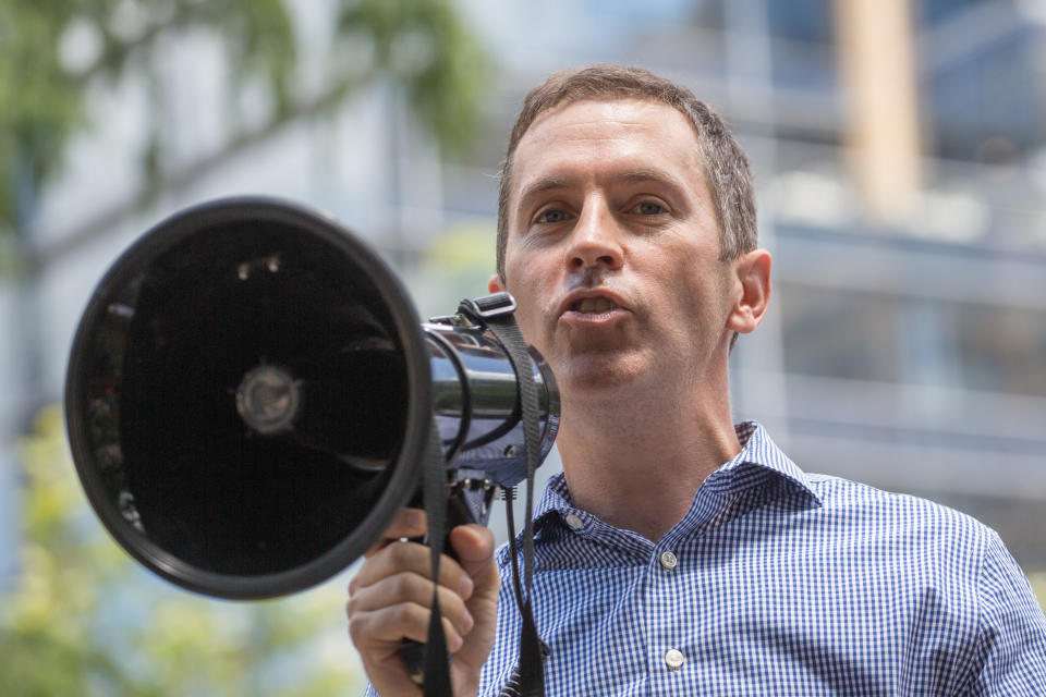 Lawyer Mike Siegel gained attention for courting skeptical fossil fuel worker voters to win the Texas AFL-CIO's endorsement.&nbsp; (Photo: Rick Kern via Getty Images)