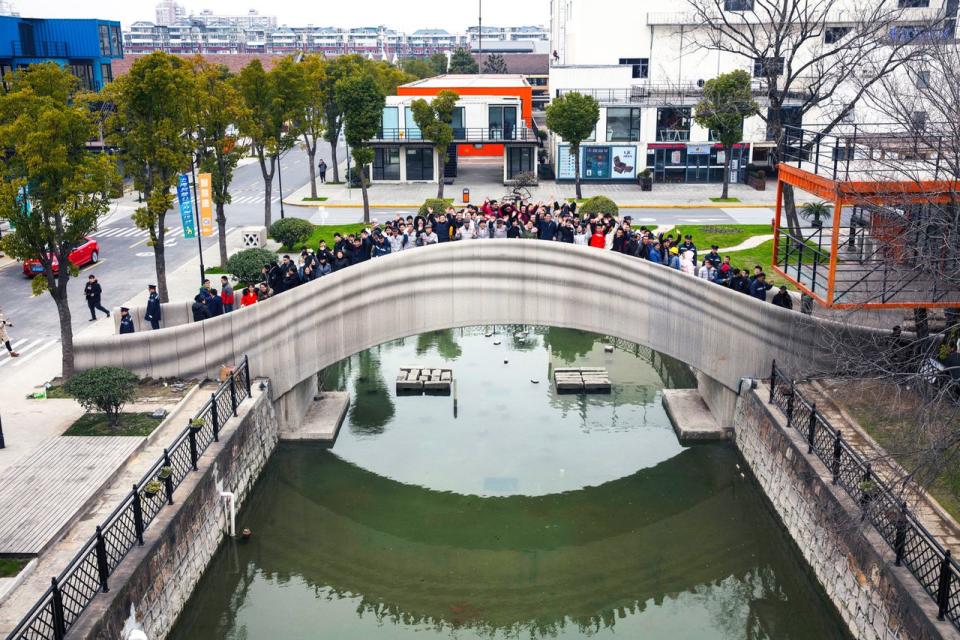 World's Largest 3D Printed Concrete Bridge, also in Shanghai's Wisdom Bay Industrial Park.