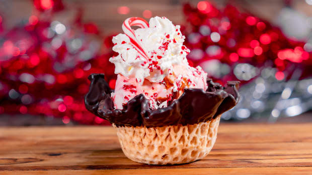 <p>Chocolate-Peppermint Sundae from Clarabelle's Hand-Scooped Ice Cream at Disney California Adventure Park</p><p>Disney</p>