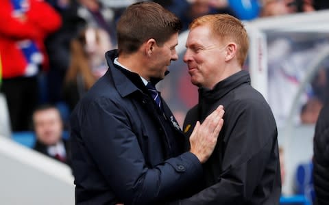 Gerrard and Lennon hug - Credit: &nbsp;Action Images via Reuters/Lee Smith