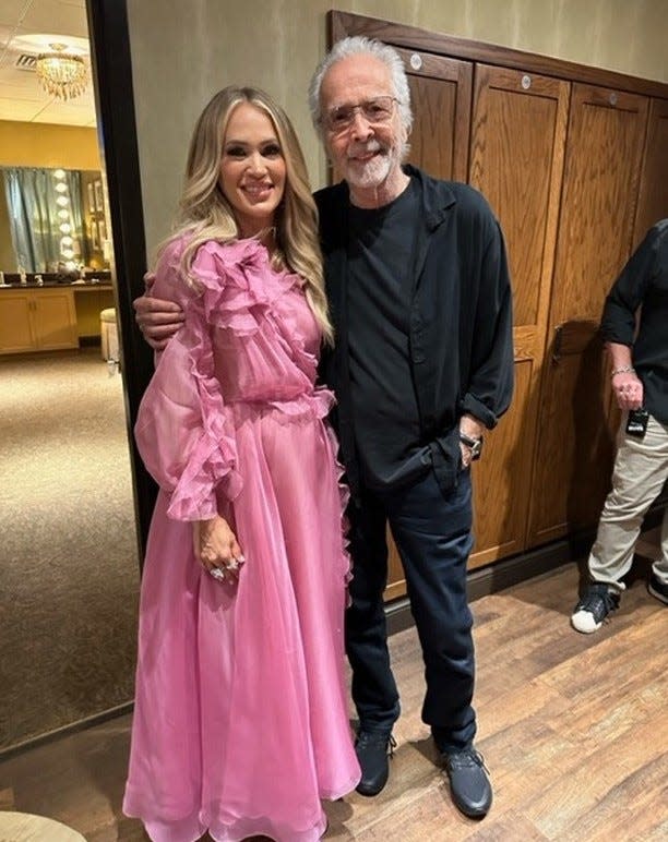 Herb Alpert and Carrie Underwood, backstage, Grand Ole Opry, Aug. 18, 2023