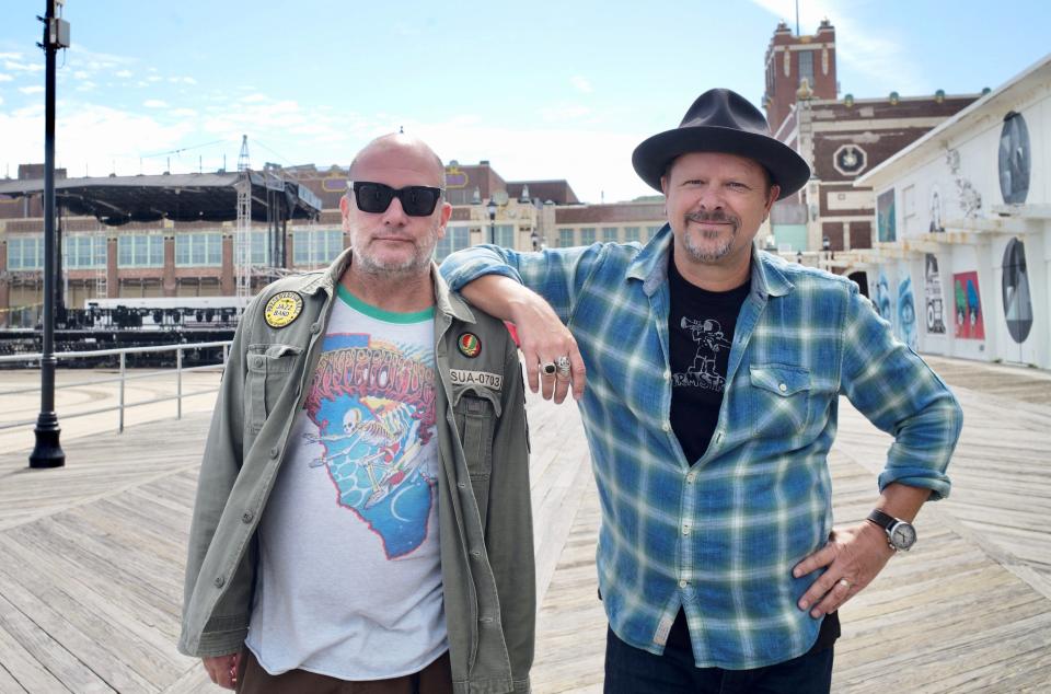 Tim Donnelly and Danny Clinch on the Asbury Park boardwalk.