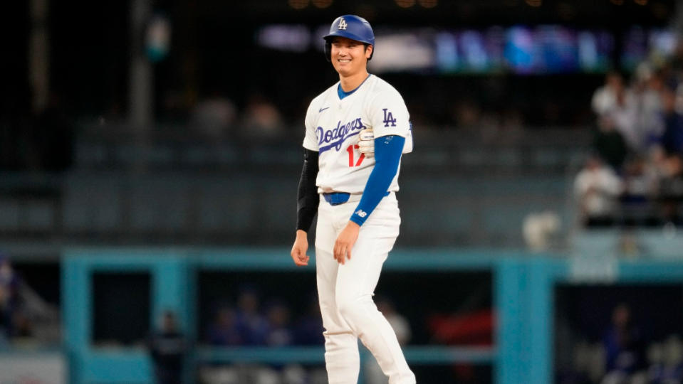 大谷完成本季第56盜。美聯社