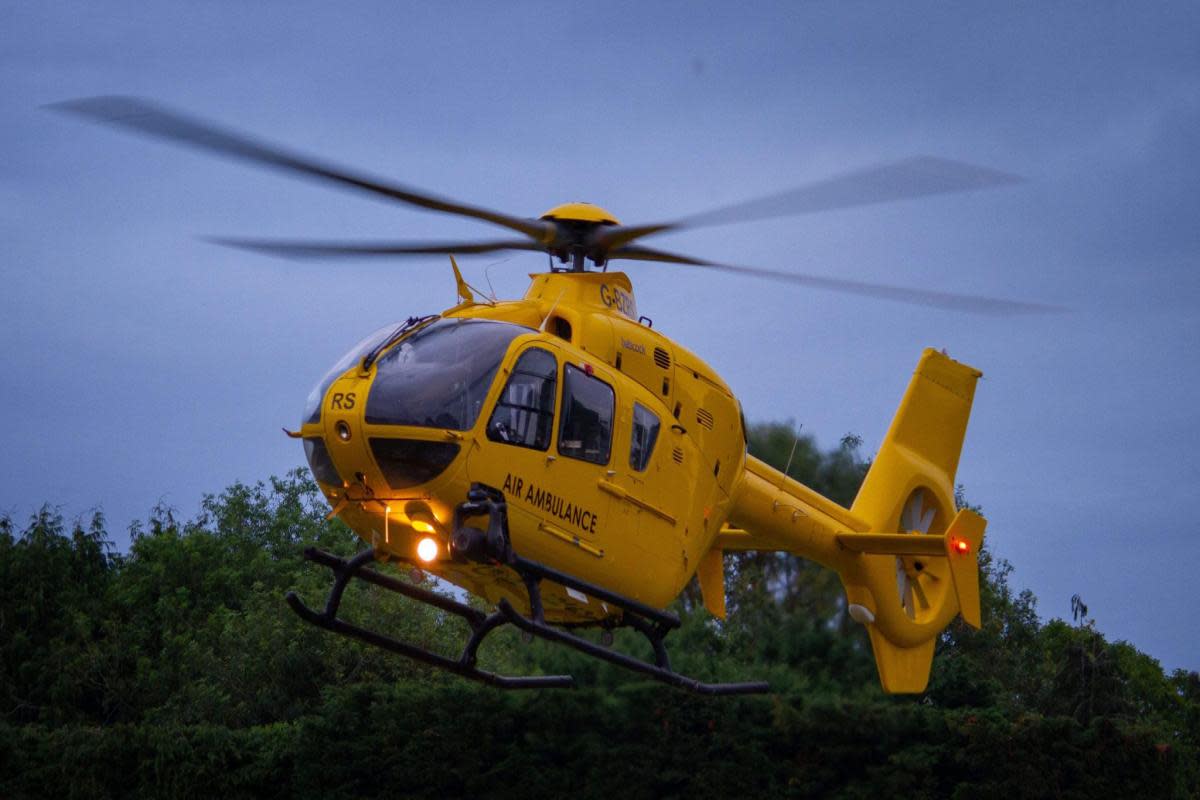 The air ambulance landed just outside of Oxford. <i>(Image: Oliver Sjoberg)</i>