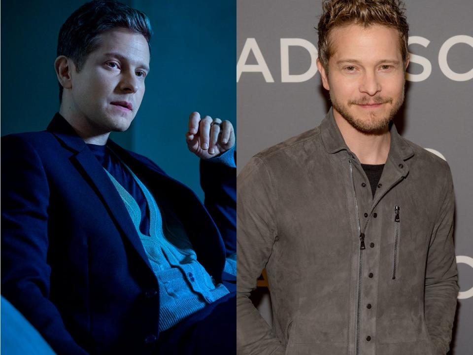 A side-by-side image of Matt Czuchry on "American Horror Story: Delicate," and in 2023