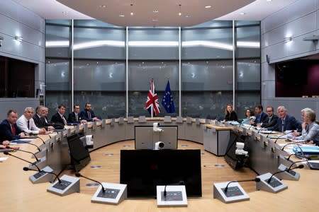 Britain's Brexit Secretary Stephen Barclay meets with European Union's chief Brexit negotiator Michel Barnier in Brussels