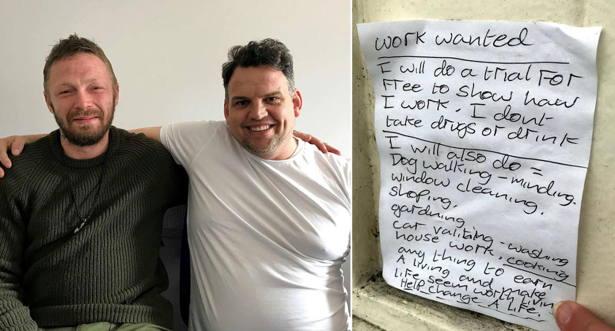 Life is changing for the better for Anthony, left, thanks to his advert (SWNS)