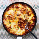 <p>This ooey-gooey dish has baked-pasta vibes but features protein-packed beans instead of noodles. Look for dried corona beans, a larger, creamy white bean, at natural-foods stores or online. Cannellini are a good substitute. Serve with a green salad and toasted baguette.</p> <p> <a href="https://www.eatingwell.com/recipe/7952253/cheesy-marinara-beans/" rel="nofollow noopener" target="_blank" data-ylk="slk:View Recipe" class="link ">View Recipe</a></p>