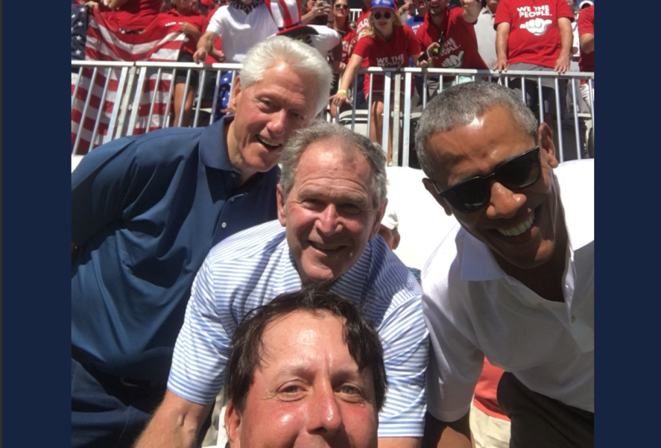 Presidential/Phil selfie. (Via Tim Mickelson)