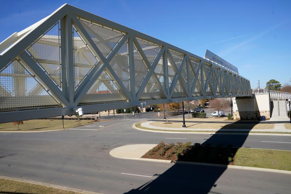 The River District pedestrian bridge, which is now open, is seen Thursday, Dec. 7, 2023, in Tuscaloosa.