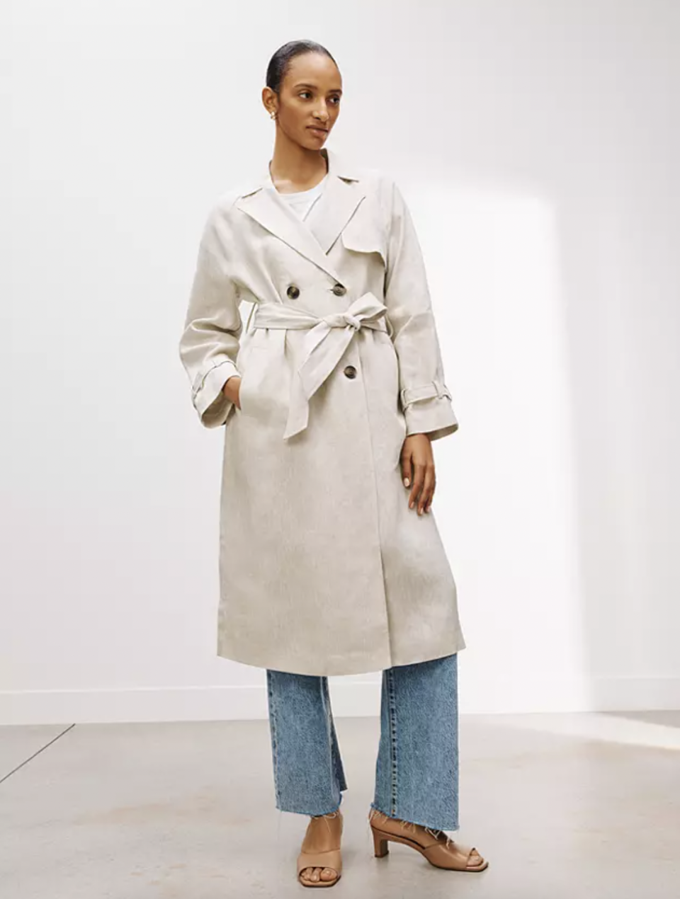 A lightweight trench coat for the slightly warmer weather. (John Lewis & Partners)