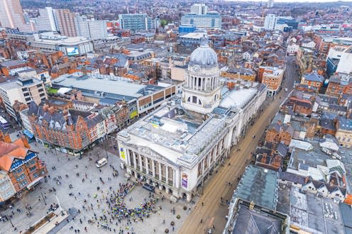 <span class="caption">Nottingham town hall.</span> <span class="attribution"><a class="link " href="https://www.shutterstock.com/image-photo/2802-nottingham-united-kingdom-people-gathered-2284296771" rel="nofollow noopener" target="_blank" data-ylk="slk:Poppy Pix/Shutterstock;elm:context_link;itc:0;sec:content-canvas">Poppy Pix/Shutterstock</a></span>