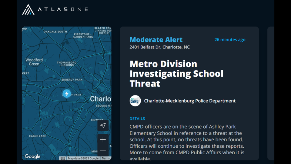 Charlotte-Mecklenburg Police responded to a reported threat at Ashley Park Elementary School Friday morning, Oct. 13, 2023.