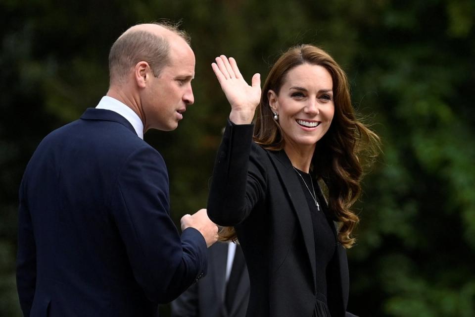 The Prince and Princess of Wales leave after they viewed floral tributes left by members of the public at the gates of Sandringham House(Toby Melville/PA) (PA Wire)