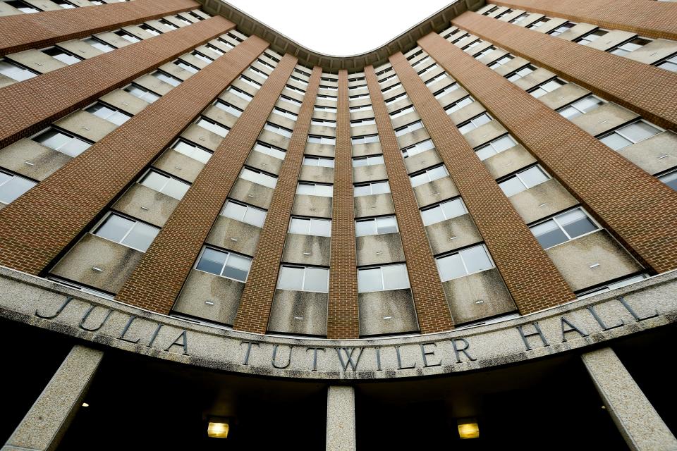 Demolition of the Julia Tutwiler Hall on the University of Alabama campus has begun as workers are removing debris from behind the building Friday, July 2, 2021. [Staff Photo/Gary Cosby Jr.] 