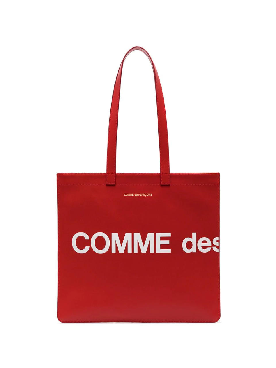 Comme Des Garçons Wallet logo-print leather tote bag