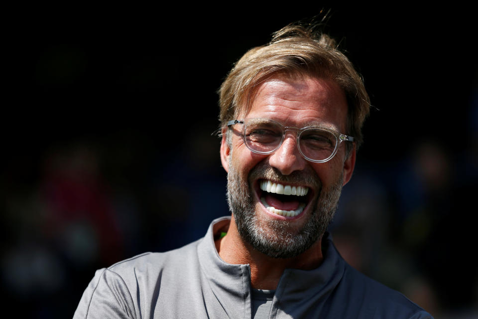 Jürgen Klopp hatte nicht nur in der PK vor dem Spiel, sondern auch nach dem Sieg seiner Reds gut lachen. (Bild: Action Images via Reuters/Ed Sykes)