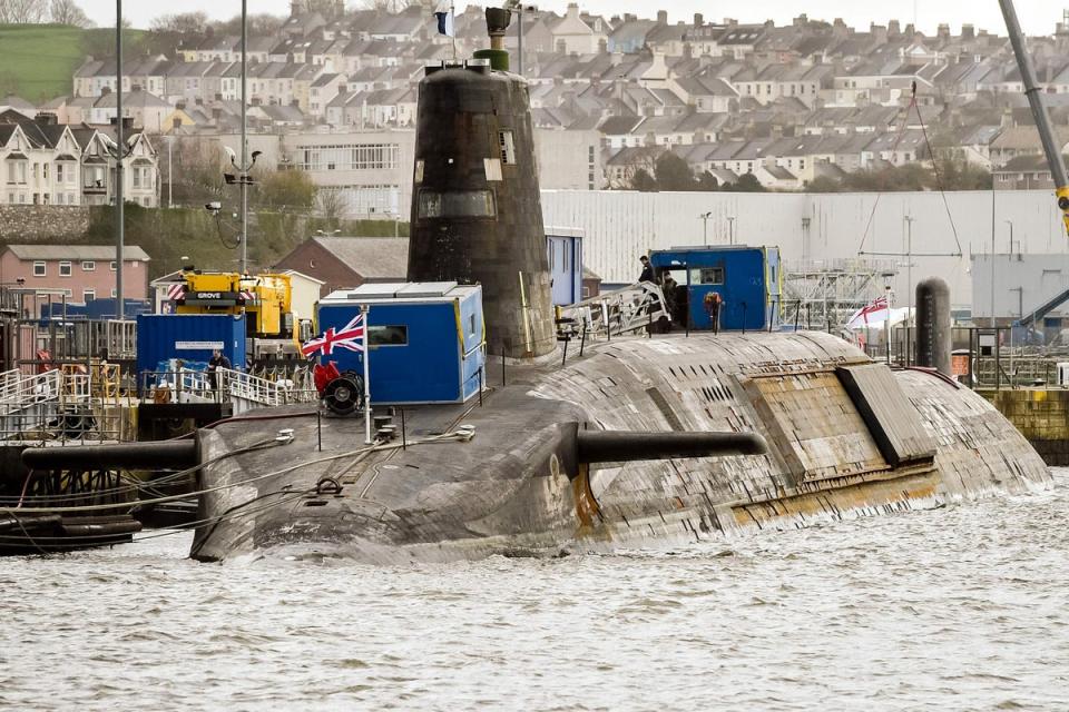 There was an ‘anomaly’ with HMS Vanguard’s mock Trident missile fire test , the MoD said (Ben Birchall / PA)