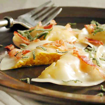 Butternut Squash Ravioli with Pancetta and Sage