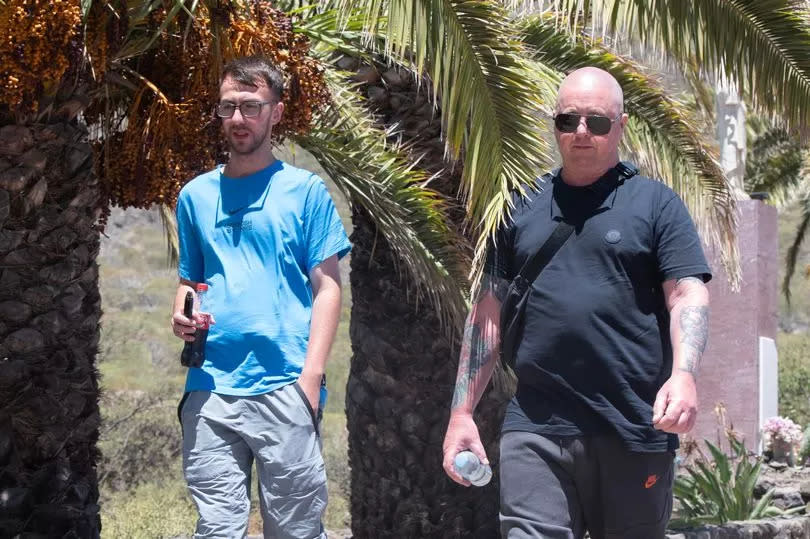 Jay Salter's brother Zak and dad Warren who had widened their own personal search to the outskirts of the village. Earlier they had searched higher in the mountains in the Los Carrizales valley.