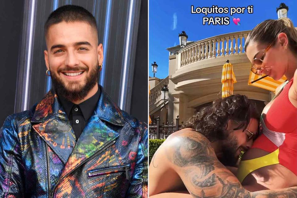 <p>Frazer Harrison/Getty Images; Maluma/Instagram</p> Maluma shared a sweet video on Instagram as he kissed the belly of his pregnant girlfriend Susana Gomez