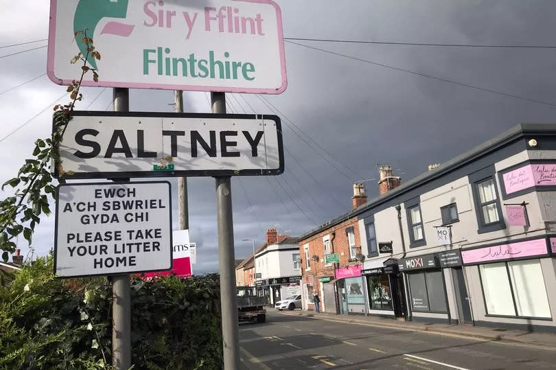 Saltney village in Flintshire