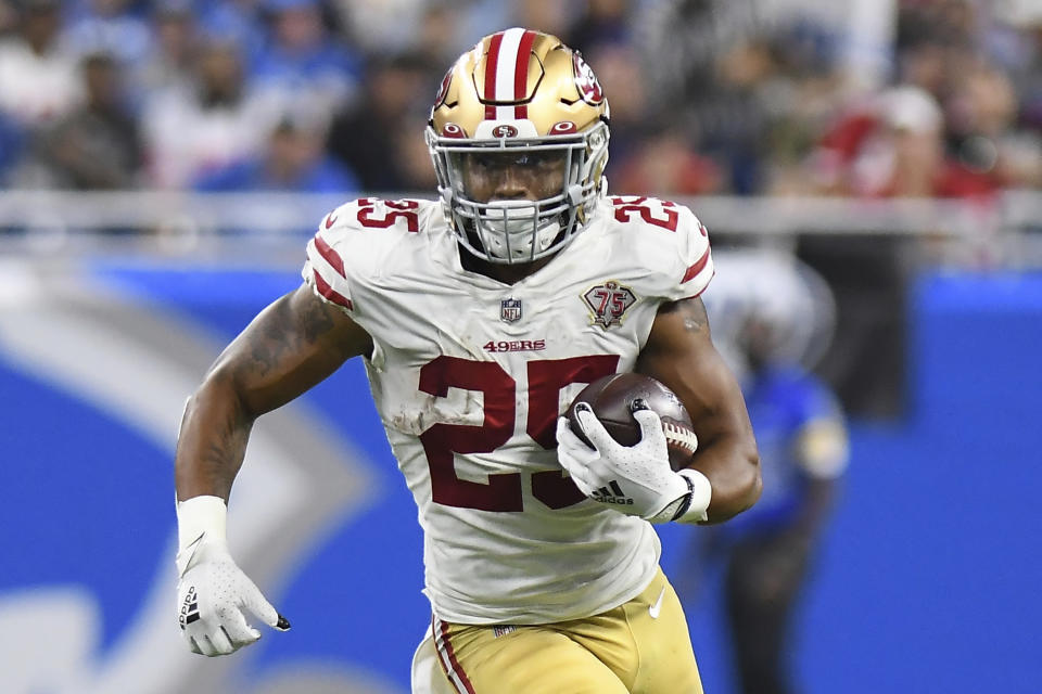 San Francisco 49ers running back Elijah Mitchell 