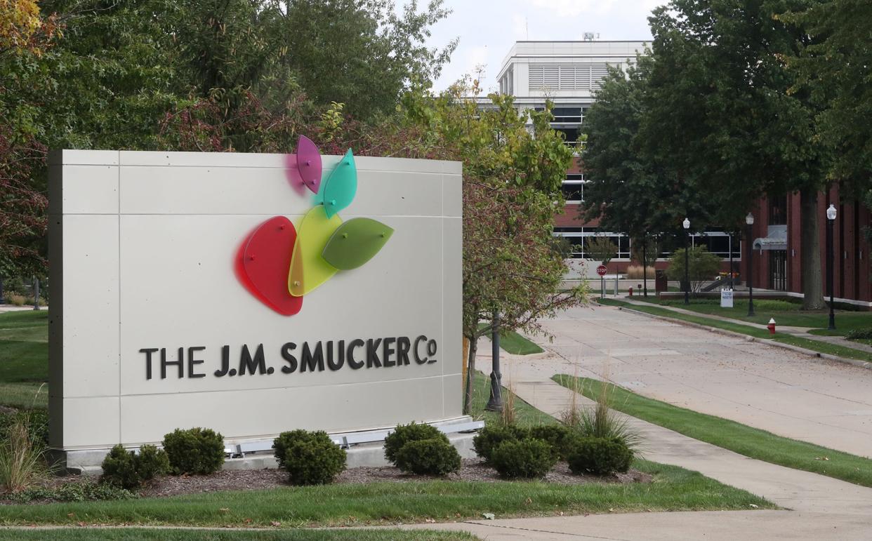 The entrance to the J.M. Smucker Co. on Strawberry Lane and Main street in Orrville.