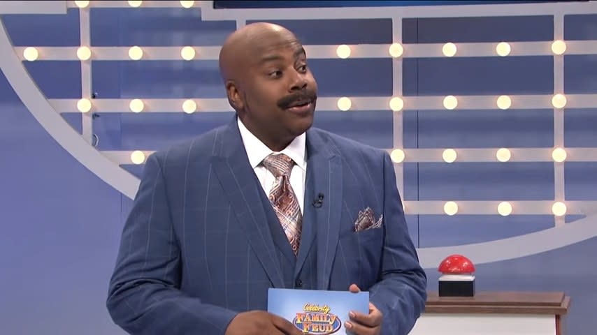 Kenan Thompson as Steve Harvey on "Family Feud: Oscars Edition" in "Saturday Night Live"