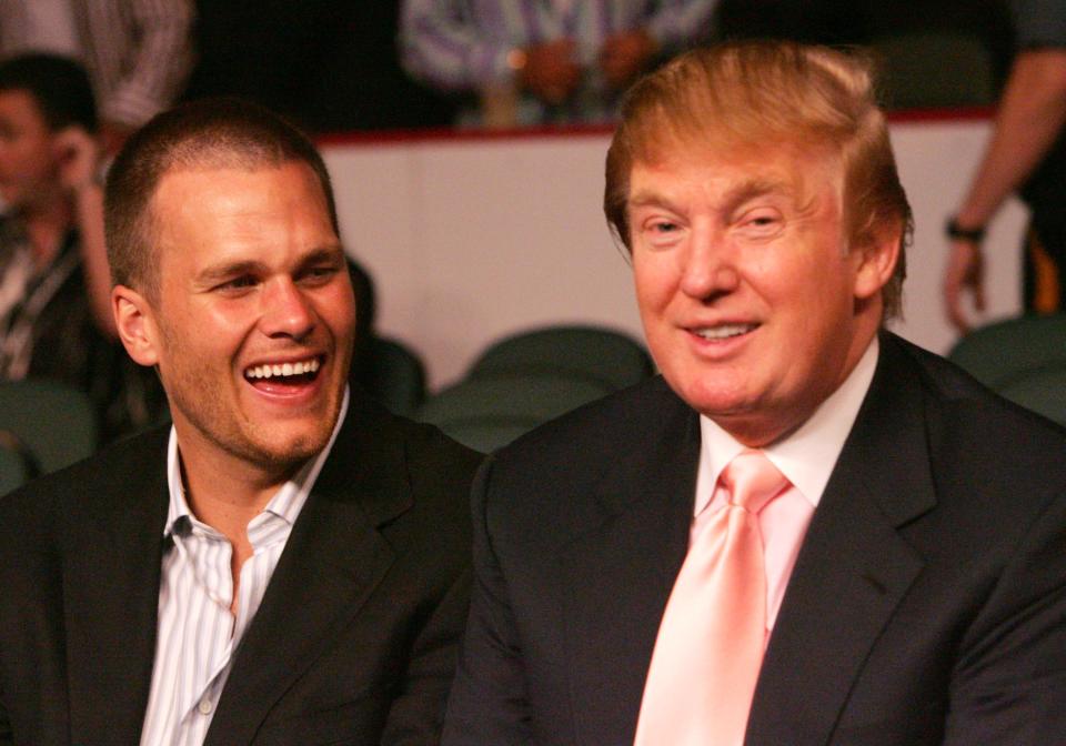 Tom Brady chats with Donald Trump at a 2005 boxing match. (Photo by Donna Connor/WireImage)