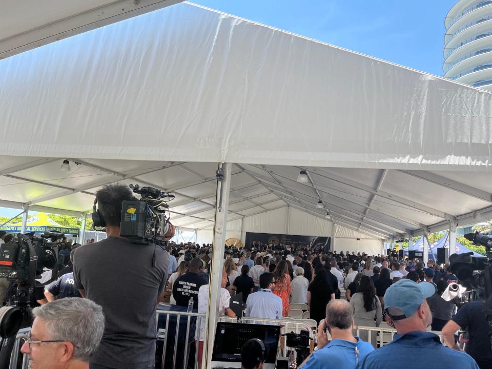 Hundreds of loved ones gathered in Surfside for a remembrance ceremony.