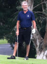 <p>Pierce Brosnan is in great spirits, playing a round of golf on Sunday in Hawaii.</p>