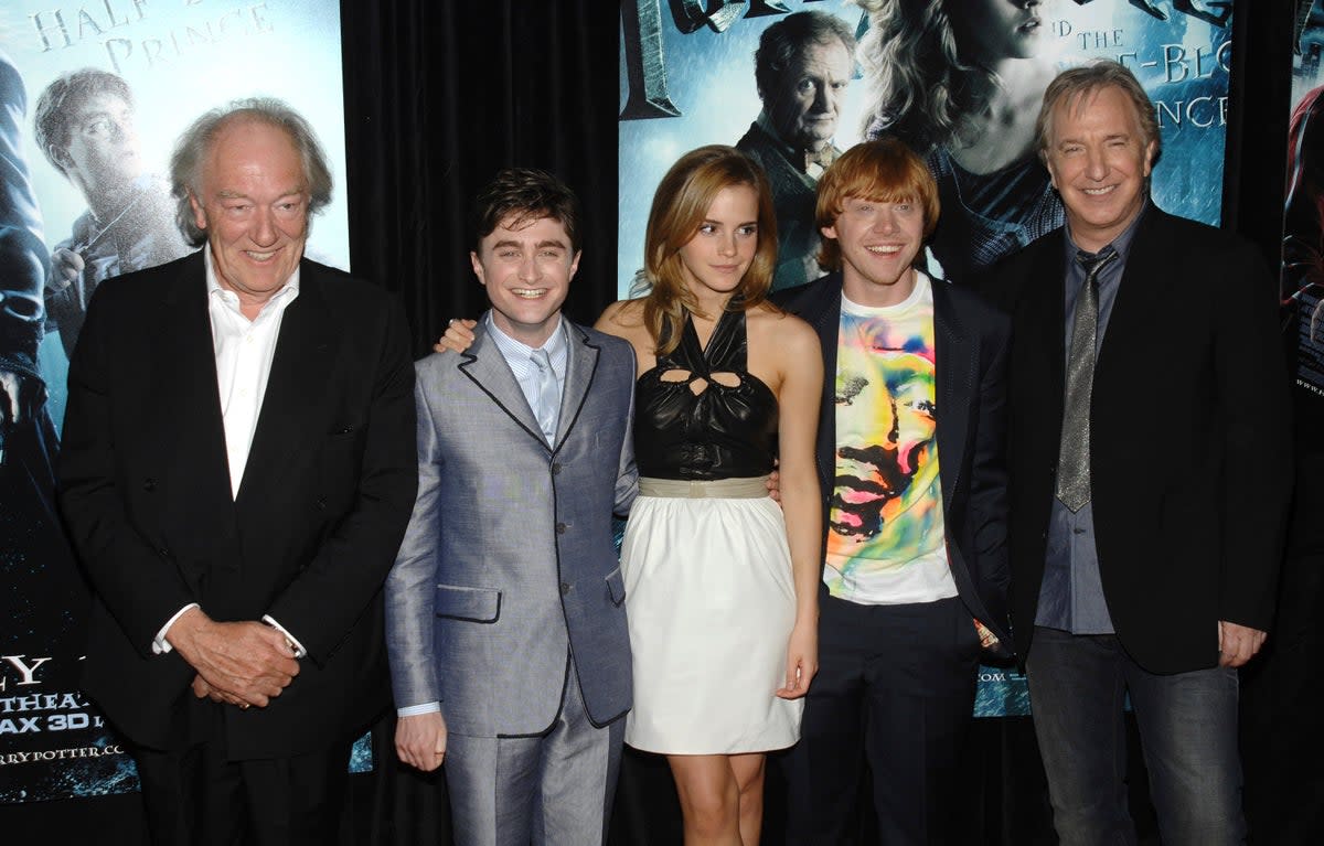 Michael Gambon with his Harry Potter co-stars (AP)