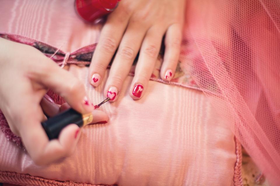 Valentine nail painting