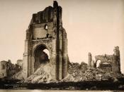 St Martin's cathedral, at Ypres in Belgium, photographed soon after the end of World War One, circa March 1919. This image is from a series documenting the damage and devastation that was caused to towns and villages along the Western Front in France and Belgium during the First World War. (Photo by Popperfoto/Getty Images)