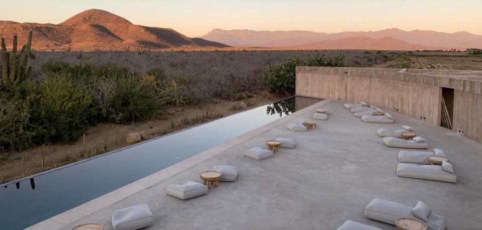 Baja desert views stretch out as far as the eye can see from your pool, tub or hammock at the quiet-as-a-mouse resort, Paradero Todos Santos. Courtesy of Paradero Todos Santos