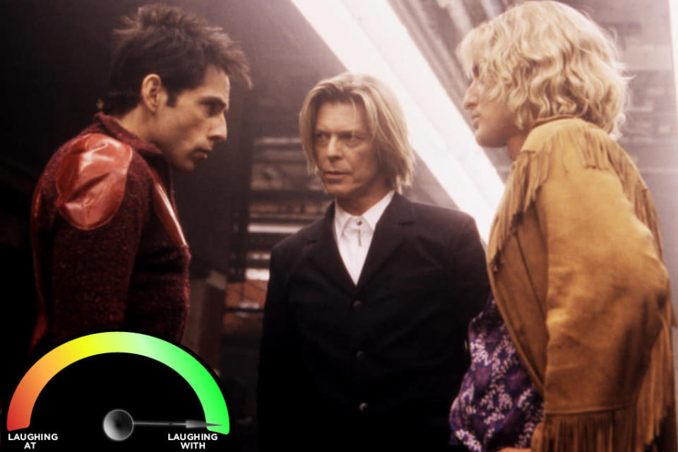 <b>David Bowie </b><br>“<a href="http://movies.yahoo.com/movie/zoolander/" data-ylk="slk:Zoolander;elm:context_link;itc:0;sec:content-canvas" class="link ">Zoolander</a>” (2001)<br>Back in the ’70s, the guy basically invented glam rock. If you make up a rock ‘n’ roll genre and you marry a super model, then you can pretty much do whatever you darn well please and continue to be 100% cool.