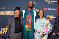 <p>Danny Trejo, Snoop Dogg and wife Shante Broadus pose at the premiere of <em>The House Next Door: Meet the Blacks 2</em> at Regal L.A. LIVE: A Barco Innovation Center in L.A. on June 7.</p>