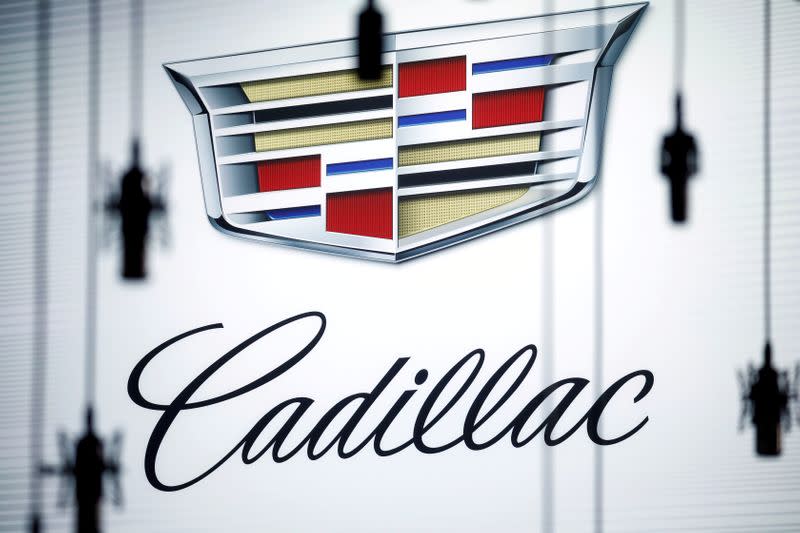 FILE PHOTO: The Cadillac Escalade logo is displayed at an event during Oscar week in Los Angeles