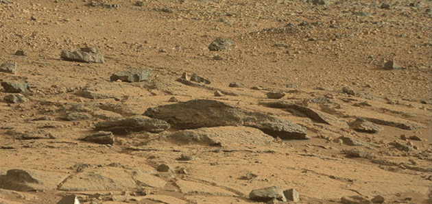 Sharp eyes - the magnified image showing a 'rat' came from this Mars Rover photo. Photo: NASA