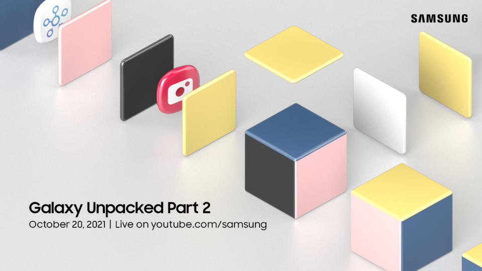 Samsung Galaxy Unpacked Part 2 online event invitation.