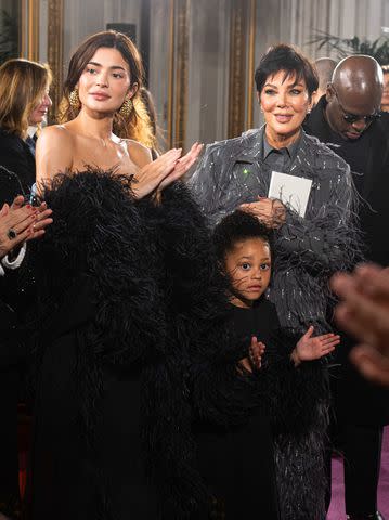 <p>Alessandro Levati/Getty Images</p> Kylie Jenner, Stormi Webster and Kris Jenner