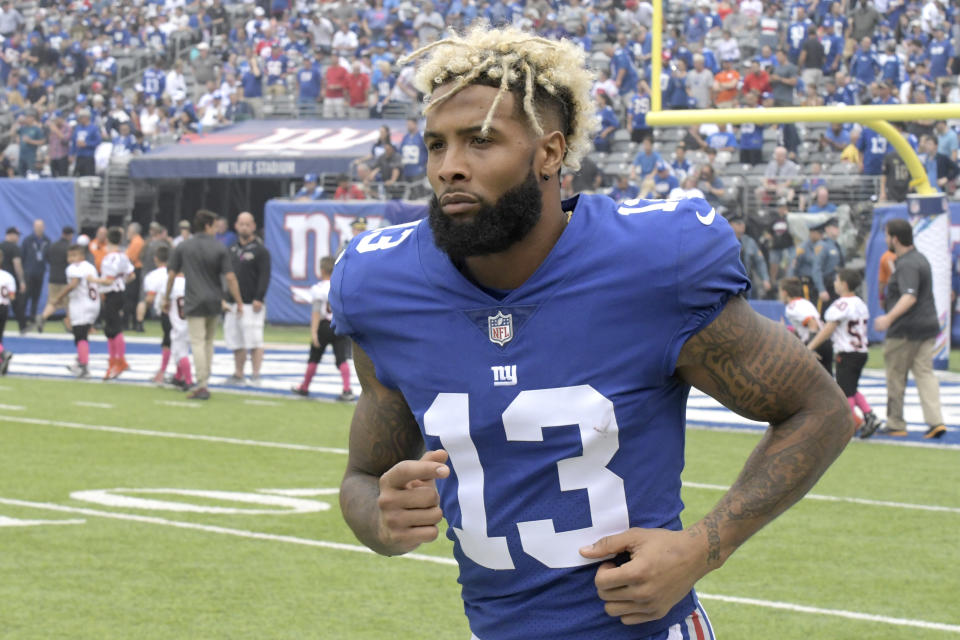 The Giants' Odell Beckham got an extension that guarantees him $65 million. (AP) 