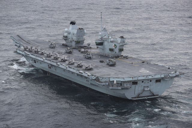 The aircraft carrier HMS Queen Elizabeth 