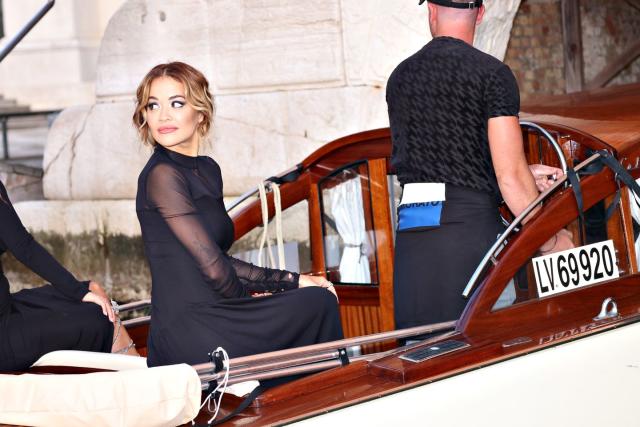 Rita Ora Hits Venice in a Sheer Lace Crop Top